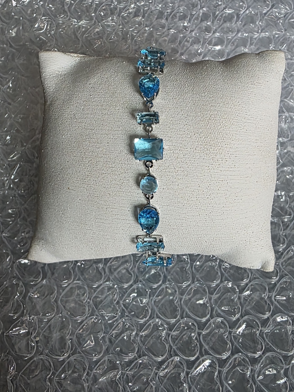 Stainless Steel Blue Crystal Bracelet - Women Jewelry